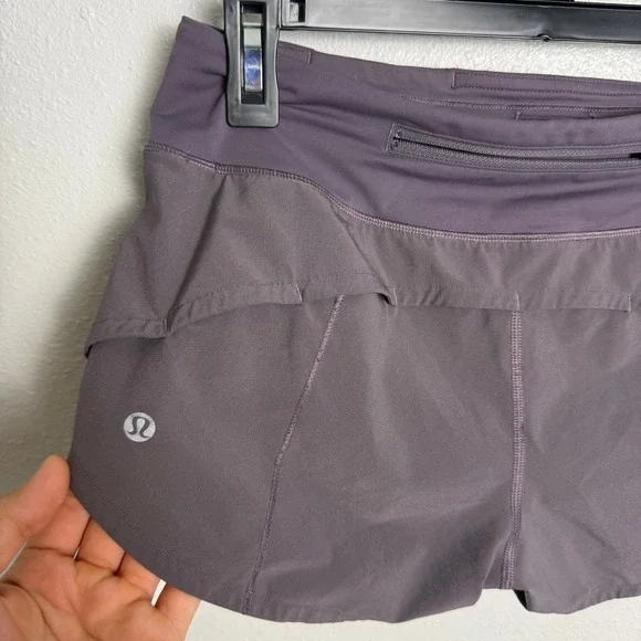 Lululemon Speed Up Low Rise Running Shorts Purple Plum Womens Size 8 - Picture 4 of 7